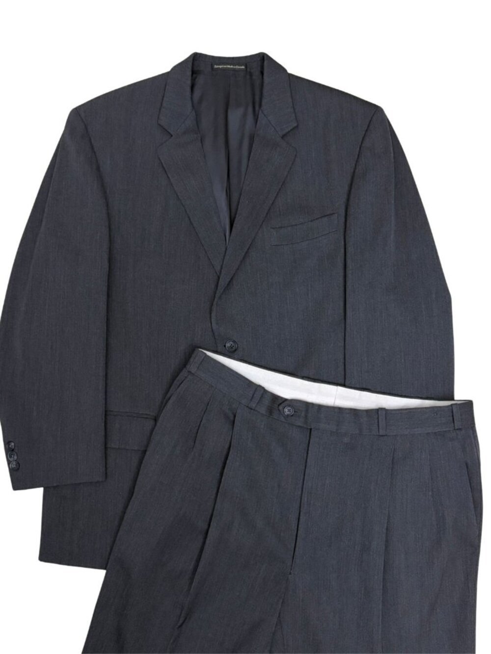 JOSEPH & FEISS SUIT Vintage WORSTED WOOL Grey Blazer Pants Mens 44R